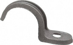 Made in USA - 1-1/2" Pipe, Malleable Iron, Black Plated" Pipe or Conduit Strap - 1 Mounting Hole - Top Tool & Supply