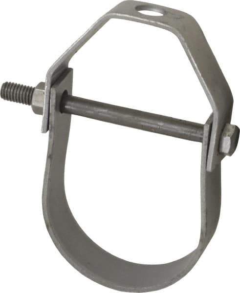 Made in USA - 2-1/2" Pipe, 1/2" Rod, Carbon Steel Adjustable Clevis Hanger - Black Coated, 1,130 Lb Capacity - Top Tool & Supply