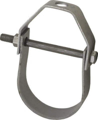 Made in USA - 2-1/2" Pipe, 1/2" Rod, Carbon Steel Adjustable Clevis Hanger - Black Coated, 1,130 Lb Capacity - Top Tool & Supply