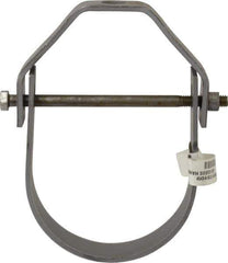 Made in USA - 4" Pipe, 5/8" Rod, Carbon Steel Adjustable Clevis Hanger - Black Coated, 1,430 Lb Capacity - Top Tool & Supply