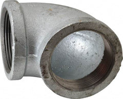 Made in USA - Class 150, 2-1/2" Galvanized Pipe 90° Elbow - Threaded, Malleable Iron - Top Tool & Supply