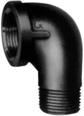 Made in USA - Class 150, 4" Galvanized Pipe 90° Street Elbow - Threaded, Malleable Iron - Top Tool & Supply