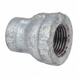 Made in USA - Class 150, 3/8 x 1/8" Galvanized Pipe Reducing Coupling - Threaded, Malleable Iron - Top Tool & Supply