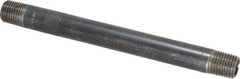 Value Collection - Schedule 40, 1/4" Diam x 5-1/2" Long Steel Black Pipe Nipple - Threaded - Top Tool & Supply