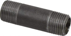 Made in USA - Schedule 40, 3/8" Diam x 2" Long Steel Black Pipe Nipple - Threaded - Top Tool & Supply