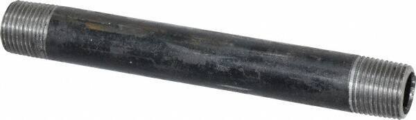 Made in USA - Schedule 40, 3/8" Diam x 5" Long Steel Black Pipe Nipple - Threaded - Top Tool & Supply