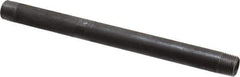 Made in USA - Schedule 40, 3/8" Diam x 8" Long Steel Black Pipe Nipple - Threaded - Top Tool & Supply