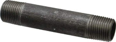 Made in USA - Schedule 40, 1/2" Diam x 4" Long Steel Black Pipe Nipple - Threaded - Top Tool & Supply