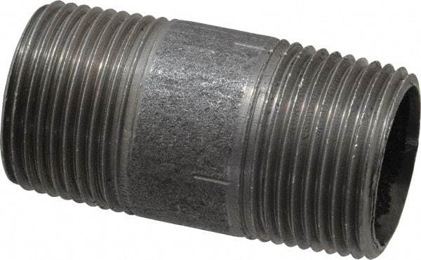 Made in USA - Schedule 40, 3/4" Diam x 2" Long Steel Black Pipe Nipple - Threaded - Top Tool & Supply