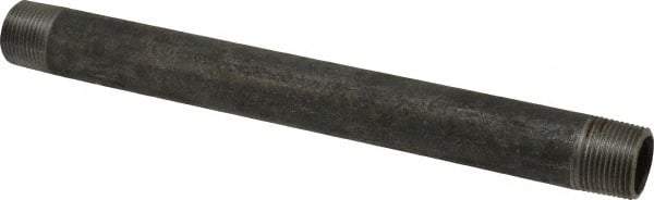 Made in USA - Schedule 40, 3/4" Diam x 10" Long Steel Black Pipe Nipple - Threaded - Top Tool & Supply