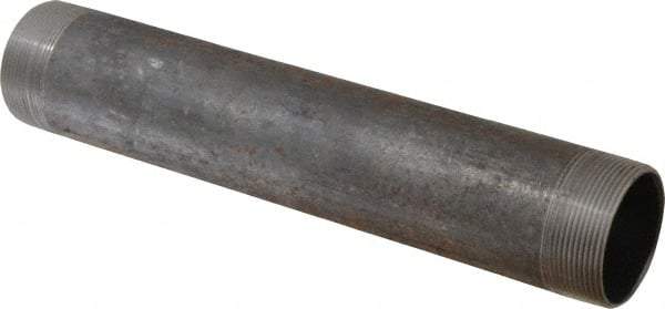 Made in USA - Schedule 40, 2" Diam x 12" Long Steel Black Pipe Nipple - Threaded - Top Tool & Supply