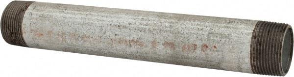 Made in USA - Schedule 40, 1-1/4 x 10" Galvanized Pipe Nipple - Threaded Steel - Top Tool & Supply