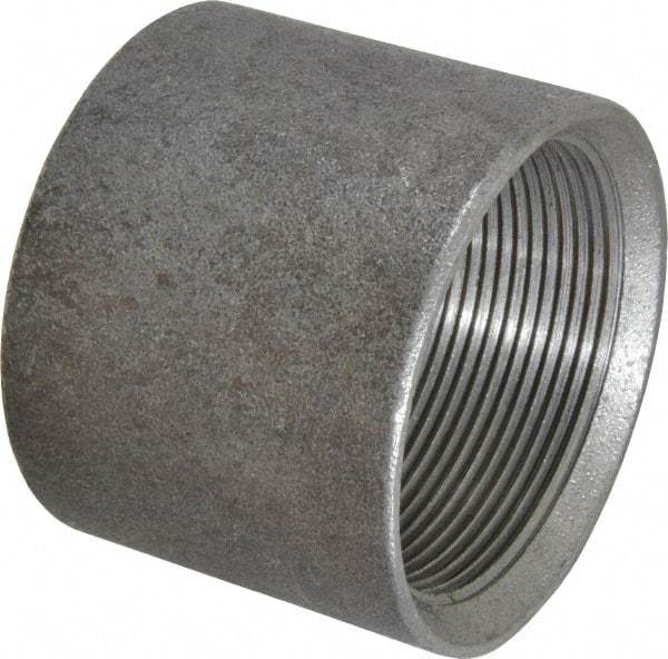 Made in USA - Size 2", Class 150, Malleable Iron Black Pipe Coupling - 150 psi, Threaded End Connection - Top Tool & Supply