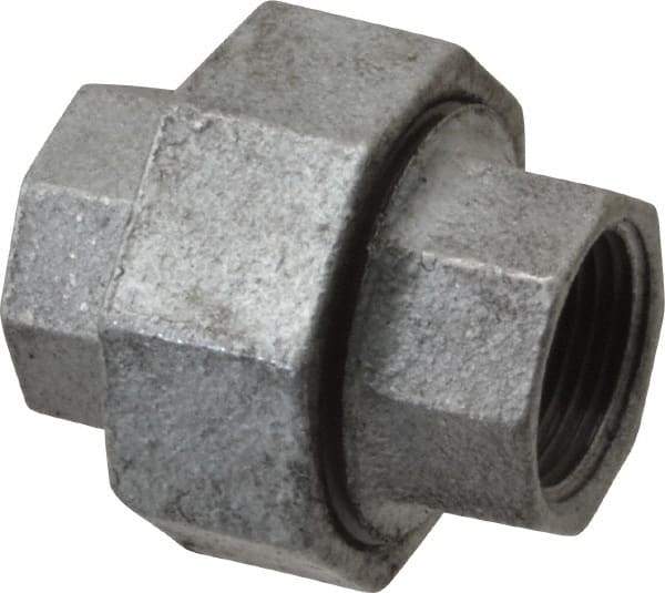 Made in USA - Class 150, 3/4" Galvanized Pipe Union - Threaded, Malleable Iron - Top Tool & Supply