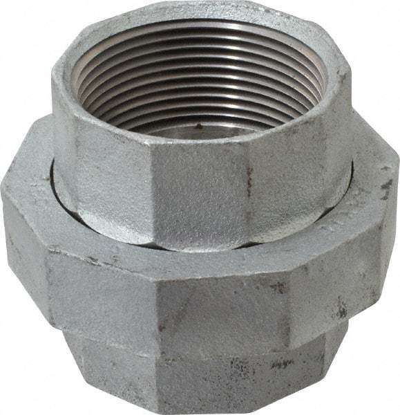 Made in USA - Class 150, 2-1/2" Galvanized Pipe Union - Threaded, Malleable Iron - Top Tool & Supply