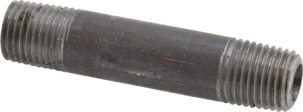 Made in USA - Schedule 80, 1/4" Diam x 2-1/2" Long Steel Black Pipe Nipple - Threaded - Top Tool & Supply