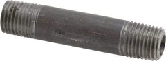 Made in USA - Schedule 80, 1/4" Diam x 2-1/2" Long Steel Black Pipe Nipple - Threaded - Top Tool & Supply