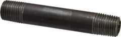 Made in USA - Schedule 80, 1/4" Diam x 3" Long Steel Black Pipe Nipple - Threaded - Top Tool & Supply