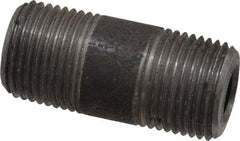 Made in USA - Schedule 80, 3/8" Diam x 1-1/2" Long Steel Black Pipe Nipple - Threaded - Top Tool & Supply