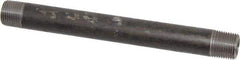 Made in USA - Schedule 80, 3/8" Diam x 6" Long Steel Black Pipe Nipple - Threaded - Top Tool & Supply