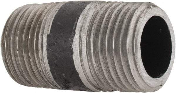 Made in USA - Schedule 80, 1/2" Diam x 1-1/2" Long Steel Black Pipe Nipple - Threaded - Top Tool & Supply