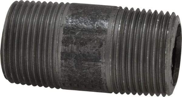 Made in USA - Schedule 80, 3/4" Diam x 2" Long Steel Black Pipe Nipple - Threaded - Top Tool & Supply