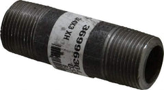 Made in USA - Schedule 80, 3/4" Diam x 3" Long Steel Black Pipe Nipple - Threaded - Top Tool & Supply