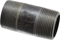 Made in USA - Schedule 80, 1-1/4" Diam x 3" Long Steel Black Pipe Nipple - Threaded - Top Tool & Supply