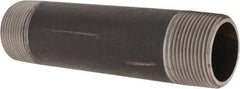 Made in USA - Schedule 80, 1-1/4" Diam x 6" Long Steel Black Pipe Nipple - Threaded - Top Tool & Supply