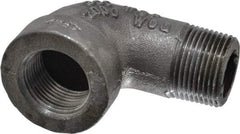 Made in USA - Size 1", Class 300, Malleable Iron Black Pipe 90° Street Elbow - 300 psi, Threaded End Connection - Top Tool & Supply