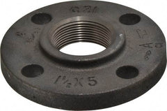 Made in USA - 1-1/2" Pipe, 5" OD, 7/8" Hub Length, Iron Threaded Pipe Flange - 2-9/16" Across Bolt Hole Centers, 7/8" Bolt Hole, 175 psi, Class 125 - Top Tool & Supply