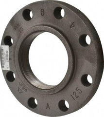 Made in USA - 4" Pipe, 9" OD, 1-5/16" Hub Length, Iron Threaded Pipe Flange - 5-5/16" Across Bolt Hole Centers, 7/8" Bolt Hole, 175 psi, Class 125 - Top Tool & Supply