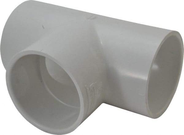 Value Collection - 3" PVC Plastic Pipe Tee - Schedule 40, Slip x Slip x Slip End Connections - Top Tool & Supply