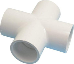 Value Collection - 1-1/4" PVC Plastic Pipe Cross - Schedule 40, All Slip End Connections - Top Tool & Supply