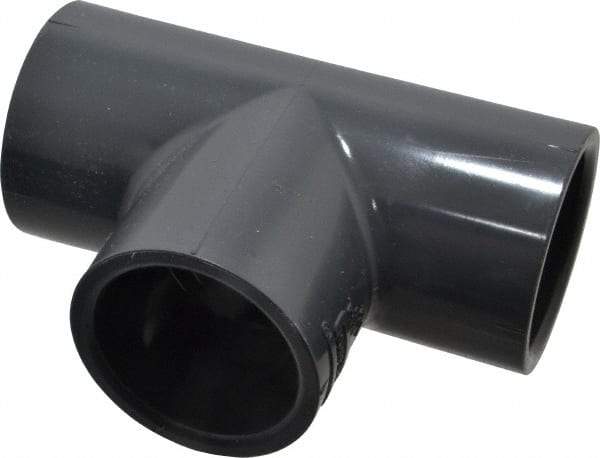 Value Collection - 1-1/4" PVC Plastic Pipe Tee - Schedule 80, Slip x Slip x Slip End Connections - Top Tool & Supply