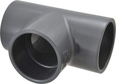 Value Collection - 3" PVC Plastic Pipe Tee - Schedule 80, Slip x Slip x Slip End Connections - Top Tool & Supply