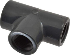 Value Collection - 1/2" PVC Plastic Pipe Tee - Schedule 80, FIPT x FIPT x FIPT End Connections - Top Tool & Supply