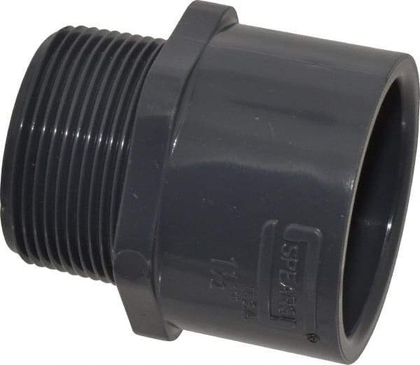 Value Collection - 1-1/2" PVC Plastic Pipe Male Adapter - Schedule 80, Slip x MIPT End Connections - Top Tool & Supply