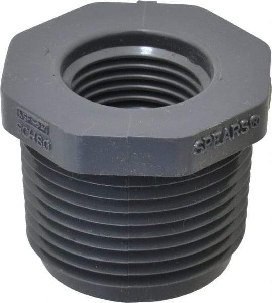 Value Collection - 1 x 1/2" PVC Plastic Pipe Bushing - Schedule 80, MIPT x FIPT End Connections - Top Tool & Supply