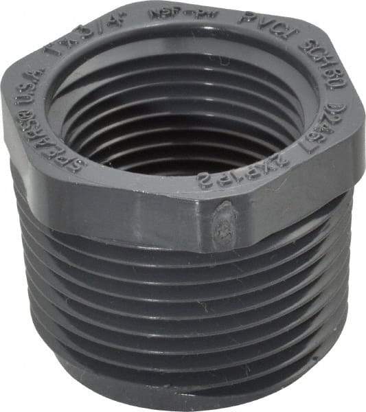 Value Collection - 1 x 3/4" PVC Plastic Pipe Bushing - Schedule 80, MIPT x FIPT End Connections - Top Tool & Supply