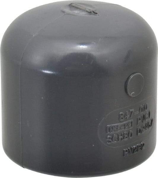 Value Collection - 1" PVC Plastic Pipe End Cap - Schedule 80, Slip End Connections - Top Tool & Supply