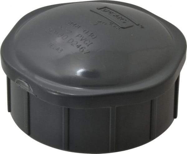 Value Collection - 3" PVC Plastic Pipe End Cap - Schedule 80, FIPT End Connections - Top Tool & Supply