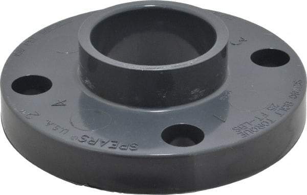 Value Collection - 2" PVC Plastic Pipe Flange (One Piece) - Schedule 80, Slip End Connections - Top Tool & Supply