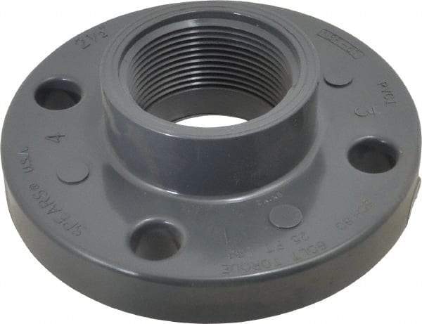 Value Collection - 2-1/2" PVC Plastic Pipe Flange (One Piece) - Schedule 80, FIPT End Connections - Top Tool & Supply