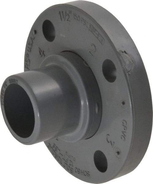 Value Collection - 1-1/2" CPVC Plastic Pipe Flange (Two Piece) - Schedule 80, Spig End Connections - Top Tool & Supply