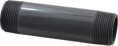 Value Collection - 1-1/4" Pipe, 5-1/2" Long PVC Threaded Plastic Pipe Nipple - Schedule 80, Gray - Top Tool & Supply