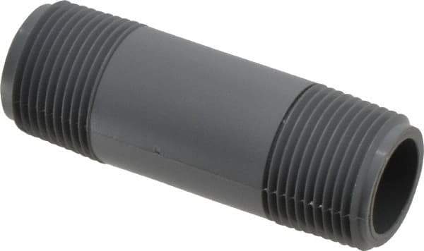 Value Collection - 3/4" Pipe, 3" Long CPVC Threaded Plastic Pipe Nipple - Schedule 80, Gray - Top Tool & Supply