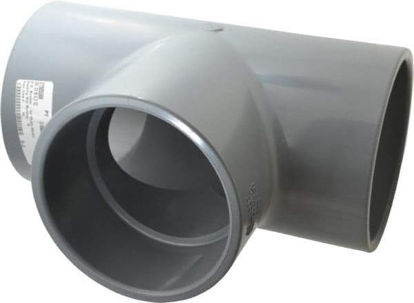 Value Collection - 6" CPVC Plastic Pipe Tee - Schedule 80, Slip x Slip x Slip End Connections - Top Tool & Supply