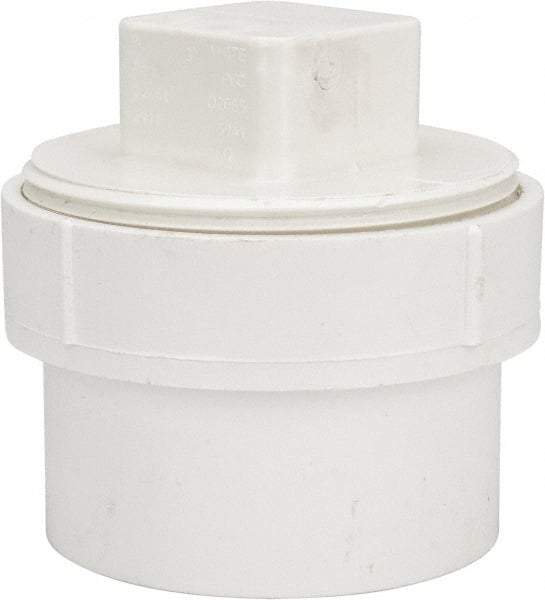 B&K Mueller - 3", PVC Drain, Waste & Vent Pipe Cleanout Adapter - Spig x CO with Plug - Top Tool & Supply