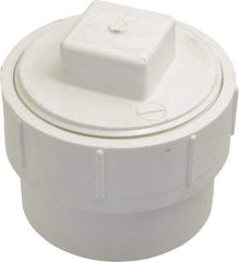 B&K Mueller - 4", PVC Drain, Waste & Vent Pipe Cleanout Adapter - Spig x CO with Plug - Top Tool & Supply